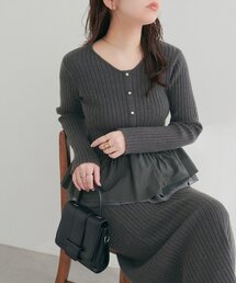 natural couture | 【6/12～6/14限定受注販売】異素材ラメペプラムニット(ニット/セーター)