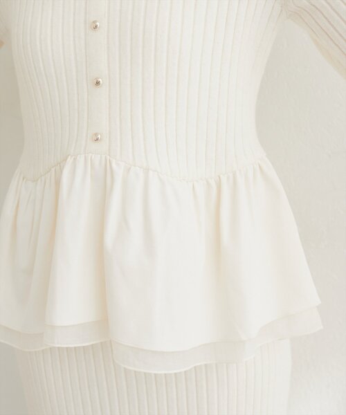 natural couture(ナチュラルクチュール)の「【6/12~6/14限定受注販売】異素材ラメペプラムニット(ニット/セーター・レディース・ミント/ブラック/ブラウン/チャコールグレー/アイボリー・FREE)」の14枚目の写真