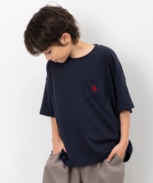 U.S. POLO ASSN.（ユーエスポロアッスン）の「【U.S. POLO ASSN.】別注 ワンポイント刺繍 胸ポケット オーバーサイズTシャツ キッズ（Tシャツ/カットソー）」