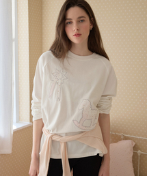 ポニーフラワーパッチワークTシャツ(ホワイト)