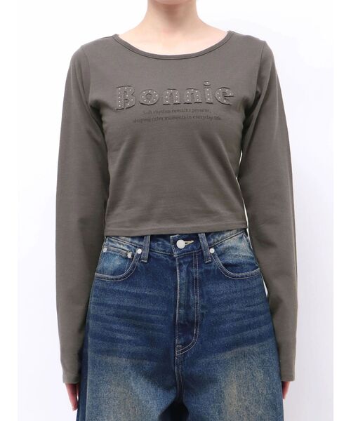 EMODA(エモダ)の「ロゴパッチロンT(Tシャツ/カットソー・レディース・イエロー/グレー/ブラウン/ホワイト・FREE)」の16枚目の写真