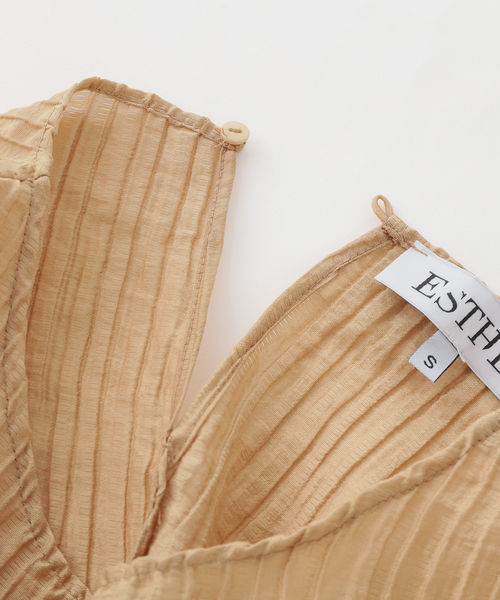 IENA（イエナ）の「ESTHE/エステ Sheer Pleated Maxi Dress ワンピース 252-3200B（ワンピース・レディース・ベージュ・FREE）」の10枚目の写真