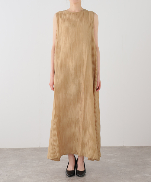 IENA（イエナ）の「ESTHE/エステ Sheer Pleated Maxi Dress ワンピース 252-3200B（ワンピース・レディース・ベージュ・FREE）」の15枚目の写真