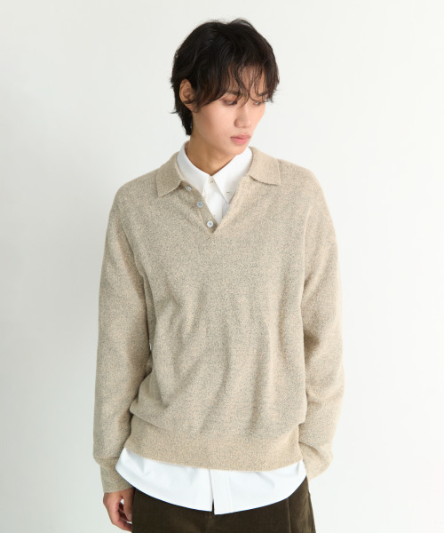 NONBLANK(ノンブランク)の「ポロカラー ニット_IVORY(ニット/セーター・メンズ・アイボリー・LARGE/X-LARGE)」の9枚目の写真