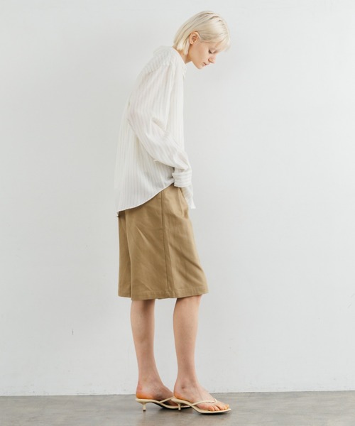 CREDONA（クレドナ）の「WIDE BERMUDA PANTS/ワイドバミューダパンツ（その他パンツ・レディース・ベージュ/ブラック・0/1）」の6枚目の写真