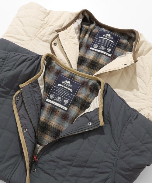 KRIFF MAYER Lady's Collection(クリフメイヤーレディースコレクション)の「縦キルト中綿ジャケット(ノーカラーコート・レディース・ブラック/ナチュラル/オリーブ/ネイビー・LARGE/MEDIUM)」の19枚目の写真