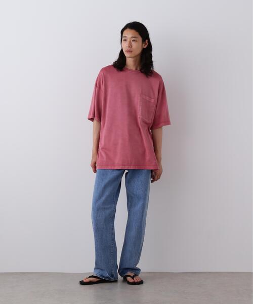 YLEVE(イレーヴ)の「YLEVE / COTTON RAYON PIGMENT DYE POCKET T-SHIRT(Tシャツ/カットソー・メンズ・レッド/ネイビー/ホワイト・4/5)」の5枚目の写真