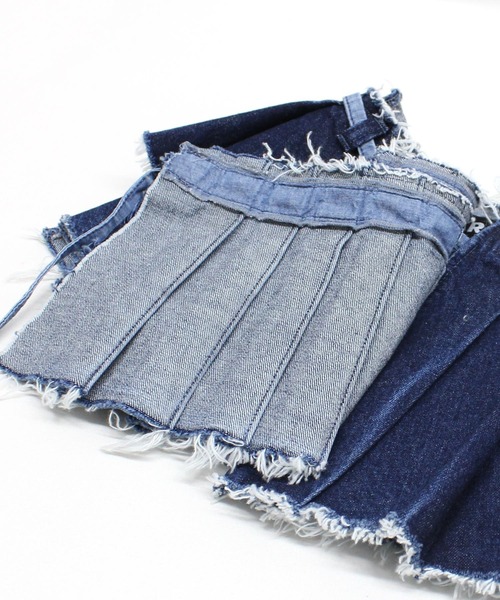 RNA(アールエヌエー)の「G1111 プリーツレイヤードラップスカート(デニムスカート・レディース・ダークインディゴブルー・MEDIUM)」の16枚目の写真