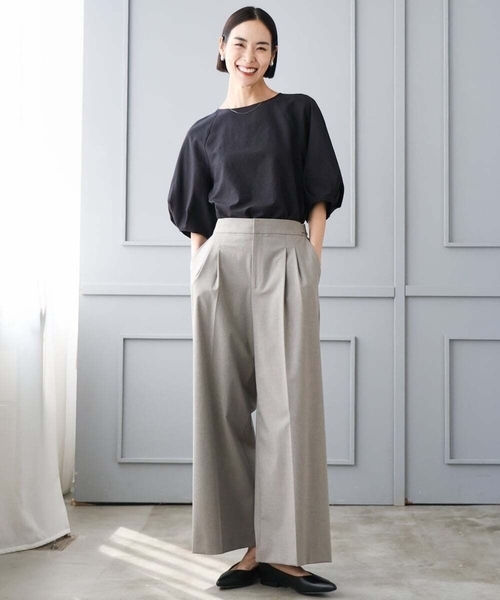 MICHEL KLEIN（ミッシェル・クラン）の「パフスリーブブラウス（シャツ/ブラウス・レディース・ダークインディゴブルー/ネイビー/ライトグレー/ブラック/ベージュ・38）」の15枚目の写真