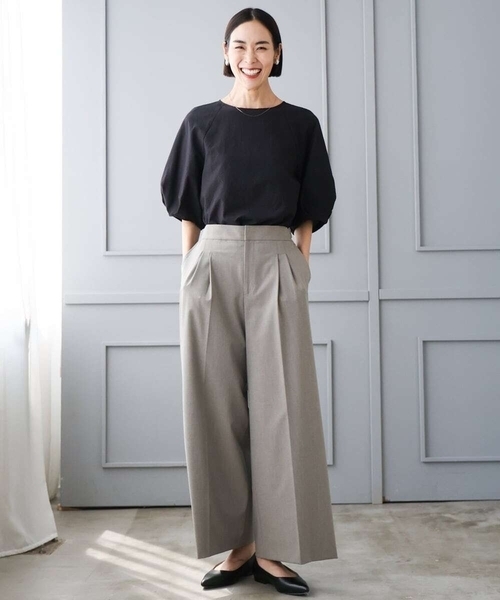 MICHEL KLEIN（ミッシェル・クラン）の「パフスリーブブラウス（シャツ/ブラウス・レディース・ダークインディゴブルー/ネイビー/ライトグレー/ブラック/ベージュ・38）」の16枚目の写真