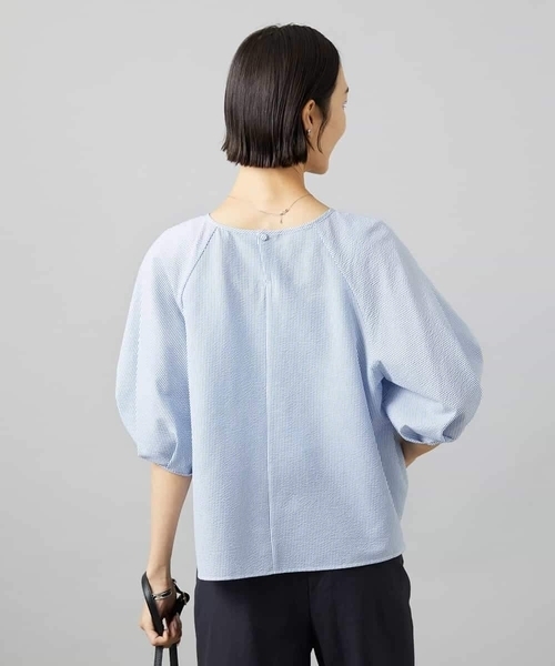 MICHEL KLEIN（ミッシェル・クラン）の「パフスリーブブラウス（シャツ/ブラウス・レディース・ダークインディゴブルー/ネイビー/ライトグレー/ブラック/ベージュ・38）」の18枚目の写真