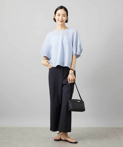 MICHEL KLEIN（ミッシェル・クラン）の「パフスリーブブラウス（シャツ/ブラウス・レディース・ダークインディゴブルー/ネイビー/ライトグレー/ブラック/ベージュ・38）」の19枚目の写真
