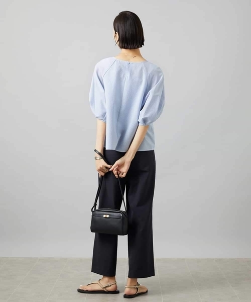 MICHEL KLEIN（ミッシェル・クラン）の「パフスリーブブラウス（シャツ/ブラウス・レディース・ダークインディゴブルー/ネイビー/ライトグレー/ブラック/ベージュ・38）」の21枚目の写真