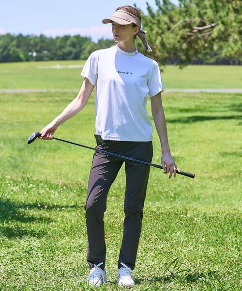 adabat(アダバット)の「【ADABAT NAVY】UVケア/接触冷感 クールタッチロゴラインモックT(Tシャツ/カットソー・レディース・ブルー系その他/ホワイト・38/40/42)」の5枚目の写真