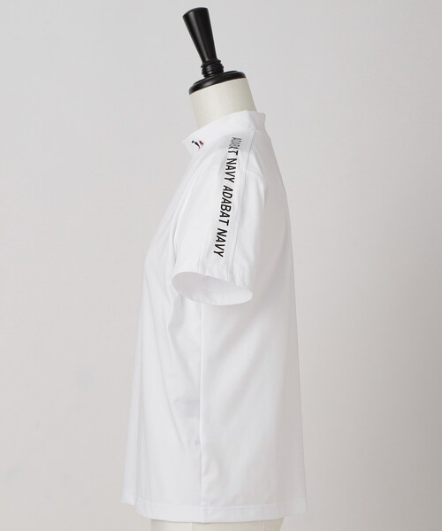 adabat(アダバット)の「【ADABAT NAVY】UVケア/接触冷感 クールタッチロゴラインモックT(Tシャツ/カットソー・レディース・ブルー系その他/ホワイト・38/40/42)」の10枚目の写真