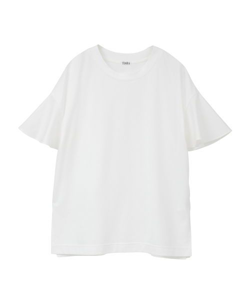 Tiara(ティアラ)の「フレアスリーブTシャツ(Tシャツ/カットソー・レディース・ブラック/ホワイト/チャコールグレー・FREE)」の5枚目の写真
