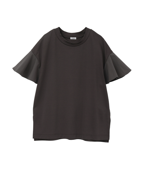 Tiara(ティアラ)の「フレアスリーブTシャツ(Tシャツ/カットソー・レディース・ブラック/ホワイト/チャコールグレー・FREE)」の9枚目の写真