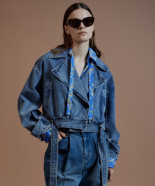 MAISON SPECIAL(メゾンスペシャル)の「【2026Autumn PRE-ORDER】Denim Short Trench Coat/デニムショートトレンチ(トレンチコート・レディース・ブルー・FREE)」の1枚目の写真