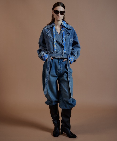 MAISON SPECIAL(メゾンスペシャル)の「【2026Autumn PRE-ORDER】Denim Short Trench Coat/デニムショートトレンチ(トレンチコート・レディース・ブルー・FREE)」の2枚目の写真