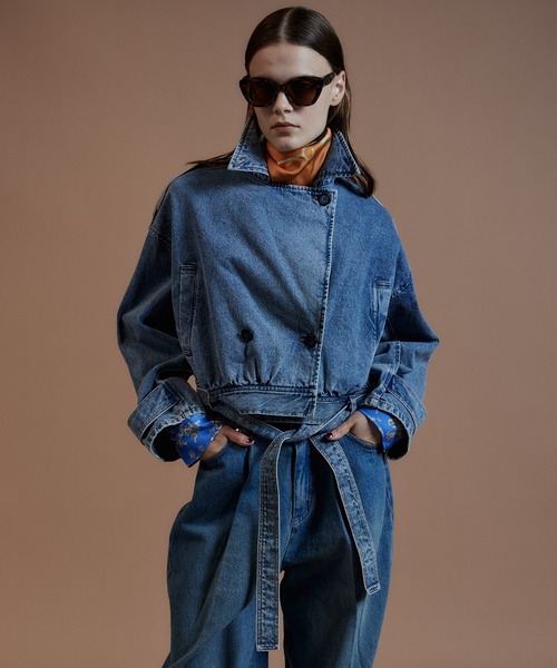 MAISON SPECIAL(メゾンスペシャル)の「【2026Autumn PRE-ORDER】Denim Short Trench Coat/デニムショートトレンチ(トレンチコート・レディース・ブルー・FREE)」の7枚目の写真