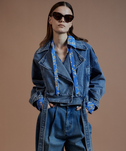 MAISON SPECIAL(メゾンスペシャル)の「【2026Autumn PRE-ORDER】Denim Short Trench Coat/デニムショートトレンチ(トレンチコート・レディース・ブルー・FREE)」の8枚目の写真
