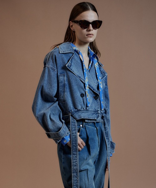 MAISON SPECIAL(メゾンスペシャル)の「【2026Autumn PRE-ORDER】Denim Short Trench Coat/デニムショートトレンチ(トレンチコート・レディース・ブルー・FREE)」の9枚目の写真