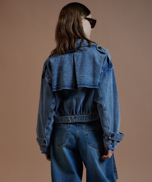 MAISON SPECIAL(メゾンスペシャル)の「【2026Autumn PRE-ORDER】Denim Short Trench Coat/デニムショートトレンチ(トレンチコート・レディース・ブルー・FREE)」の11枚目の写真