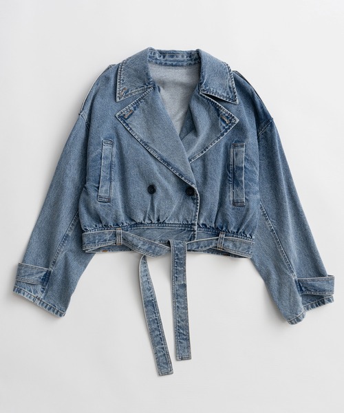 MAISON SPECIAL(メゾンスペシャル)の「【2026Autumn PRE-ORDER】Denim Short Trench Coat/デニムショートトレンチ(トレンチコート・レディース・ブルー・FREE)」の14枚目の写真