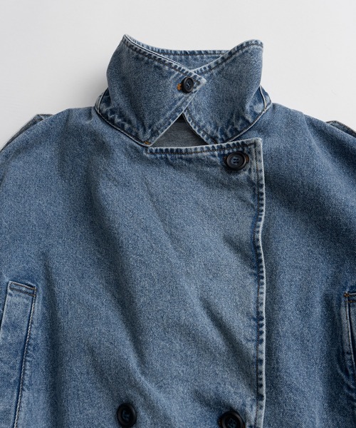 MAISON SPECIAL(メゾンスペシャル)の「【2026Autumn PRE-ORDER】Denim Short Trench Coat/デニムショートトレンチ(トレンチコート・レディース・ブルー・FREE)」の15枚目の写真