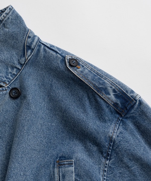 MAISON SPECIAL(メゾンスペシャル)の「【2026Autumn PRE-ORDER】Denim Short Trench Coat/デニムショートトレンチ(トレンチコート・レディース・ブルー・FREE)」の16枚目の写真