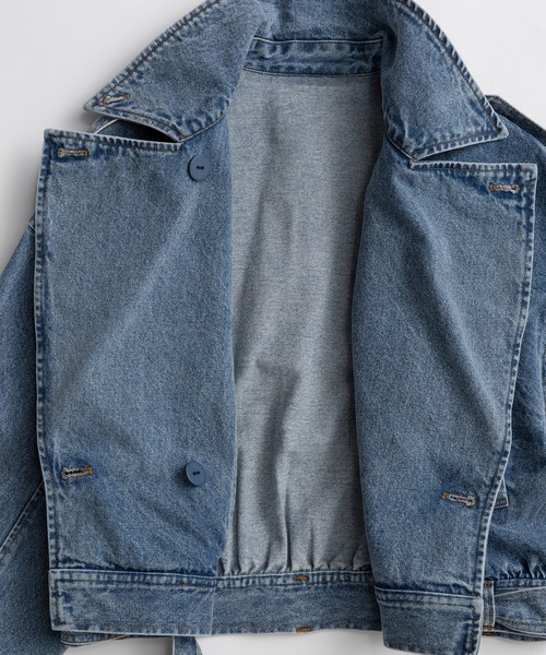 MAISON SPECIAL(メゾンスペシャル)の「【2026Autumn PRE-ORDER】Denim Short Trench Coat/デニムショートトレンチ(トレンチコート・レディース・ブルー・FREE)」の17枚目の写真