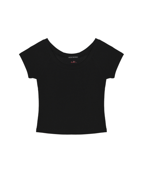 NICK&NICOLE(ニックアンドニコール)の「RAGLAN SCOOP NECK TOP_BLACK(Tシャツ/カットソー・レディース・その他・FREE)」の4枚目の写真