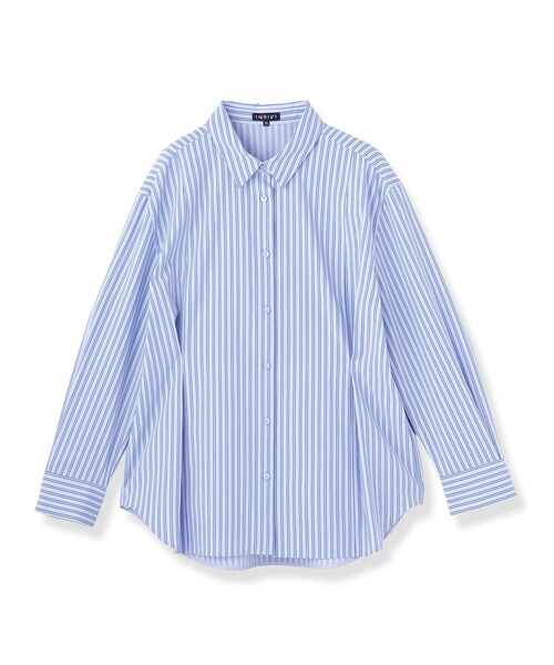 INDIVI(インディヴィ)の「【UV/接触冷感/高ストレッチ】フロントタックシャツ(シャツ/ブラウス・レディース・ホワイト/サックスブルー系・05/13/15 /19/34/38)」の3枚目の写真