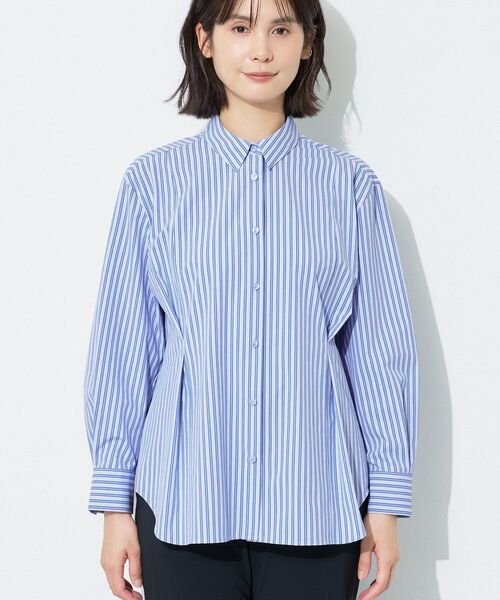 INDIVI(インディヴィ)の「【UV/接触冷感/高ストレッチ】フロントタックシャツ(シャツ/ブラウス・レディース・ホワイト/サックスブルー系・05/13/15 /19/34/38)」の12枚目の写真