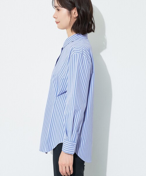 INDIVI(インディヴィ)の「【UV/接触冷感/高ストレッチ】フロントタックシャツ(シャツ/ブラウス・レディース・ホワイト/サックスブルー系・05/13/15 /19/34/38)」の13枚目の写真