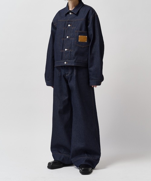 Lui's(ルイス)の「【Neucon】FRONT PATCH WIDE-LEG JEANS / フロントパッチワイドレッグデニムパンツ / セットアップ対応(デニムパンツ・メンズ・インディゴブルー/ブラック・1/2)」の22枚目の写真
