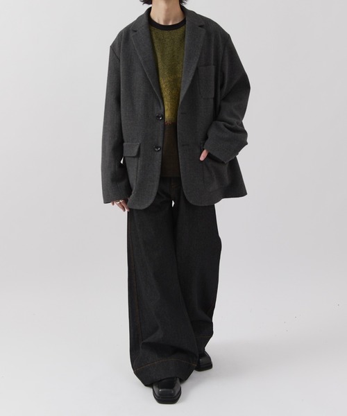 Lui's(ルイス)の「【Neucon】FRONT PATCH WIDE-LEG JEANS / フロントパッチワイドレッグデニムパンツ / セットアップ対応(デニムパンツ・メンズ・インディゴブルー/ブラック・1/2)」の15枚目の写真