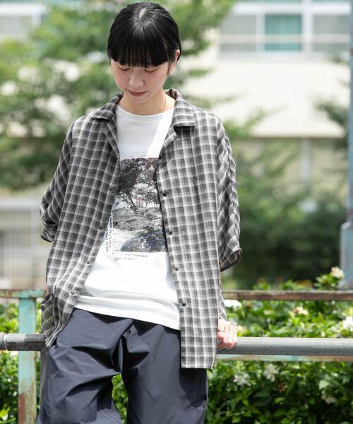 EKAL(エカル)の「『速乾』パナマライク リラックスチェックシャツ(シャツ/ブラウス・レディース・グレー系その他/ベージュ系その他・ONE)」の12枚目の写真