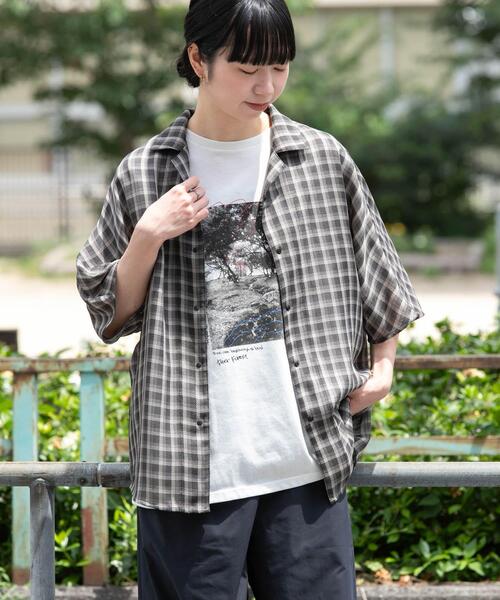 EKAL(エカル)の「『速乾』パナマライク リラックスチェックシャツ(シャツ/ブラウス・レディース・グレー系その他/ベージュ系その他・ONE)」の13枚目の写真