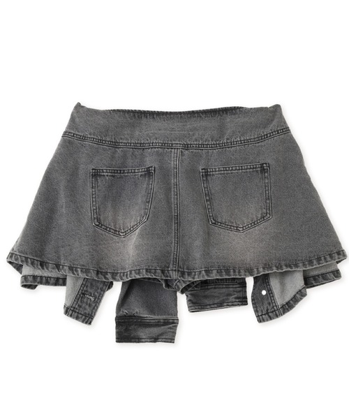 atmos pink(アトモスピンク)の「atmos pink Denim Wrap Short Pants / アトモス ピンク ラップ ショート パンツ(デニムパンツ・レディース・ブラック/ブルー・S/M)」の6枚目の写真