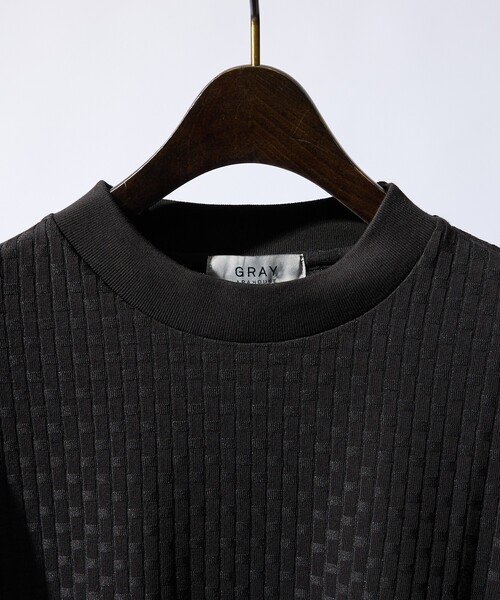 ABAHOUSE GRAY(アバハウスグレイ)の「【チェック柄】リンクス ブロック 長袖 Tシャツ(Tシャツ/カットソー・メンズ・ブラック/ホワイト/グレイッシュブルー/グレイッシュベージュ・46/48/44)」の8枚目の写真