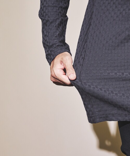 ABAHOUSE GRAY(アバハウスグレイ)の「【チェック柄】リンクス ブロック 長袖 Tシャツ(Tシャツ/カットソー・メンズ・ブラック/ホワイト/グレイッシュブルー/グレイッシュベージュ・46/48/44)」の16枚目の写真