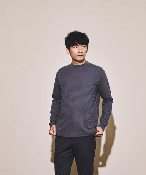 ABAHOUSE GRAY(アバハウスグレイ)の「【チェック柄】リンクス ブロック 長袖 Tシャツ(Tシャツ/カットソー・メンズ・ブラック/ホワイト/グレイッシュブルー/グレイッシュベージュ・46/48/44)」の17枚目の写真