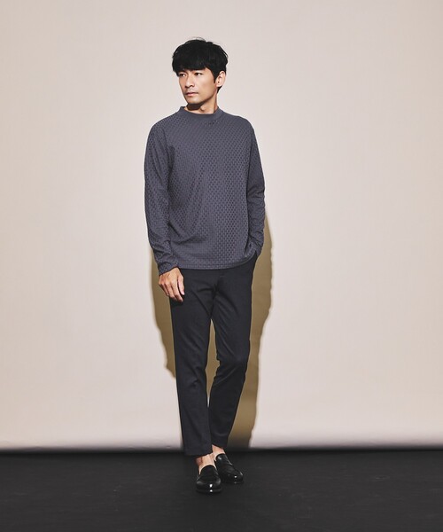 ABAHOUSE GRAY(アバハウスグレイ)の「【チェック柄】リンクス ブロック 長袖 Tシャツ(Tシャツ/カットソー・メンズ・ブラック/ホワイト/グレイッシュブルー/グレイッシュベージュ・46/48/44)」の18枚目の写真