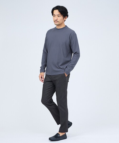 ABAHOUSE GRAY(アバハウスグレイ)の「【チェック柄】リンクス ブロック 長袖 Tシャツ(Tシャツ/カットソー・メンズ・ブラック/ホワイト/グレイッシュブルー/グレイッシュベージュ・46/48/44)」の19枚目の写真