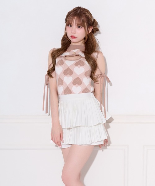 apres jour(アプレジュール)の「袖リボンハートアーガイルノースリーブニット(ニット/セーター・レディース・ピンク/ブラック/ライトグレー・フリー/X-LARGE)」の20枚目の写真