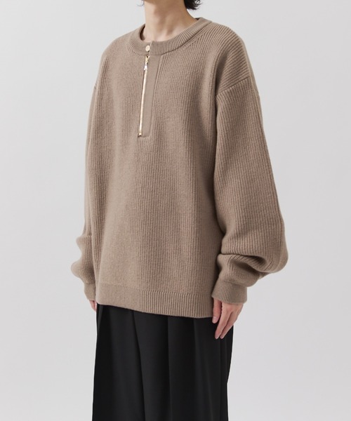 CULLNI(クルニ)の「【CULLNI for Lui's】ハーフジップニット(ニット/セーター・メンズ・ブラック/ベージュ/グレー・1/2)」の21枚目の写真