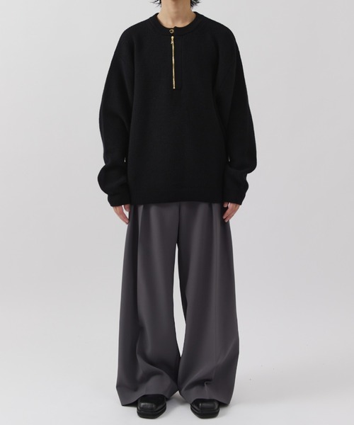 CULLNI(クルニ)の「【CULLNI for Lui's】ハーフジップニット(ニット/セーター・メンズ・ブラック/ベージュ/グレー・1/2)」の9枚目の写真