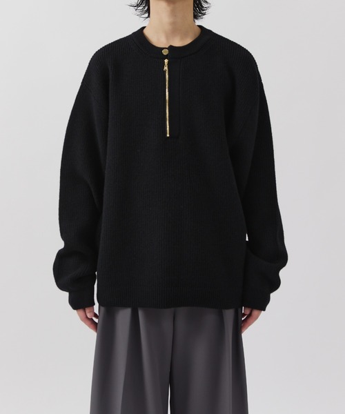 CULLNI(クルニ)の「【CULLNI for Lui's】ハーフジップニット(ニット/セーター・メンズ・ブラック/ベージュ/グレー・1/2)」の5枚目の写真