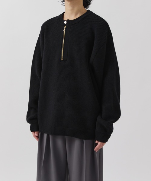 CULLNI(クルニ)の「【CULLNI for Lui's】ハーフジップニット(ニット/セーター・メンズ・ブラック/ベージュ/グレー・1/2)」の6枚目の写真